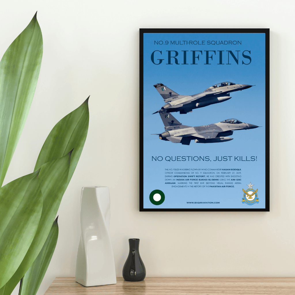 Pakistan Air Force No. 9 Squadron 'Griffins' Legacy - Premium Aviation Wall Art