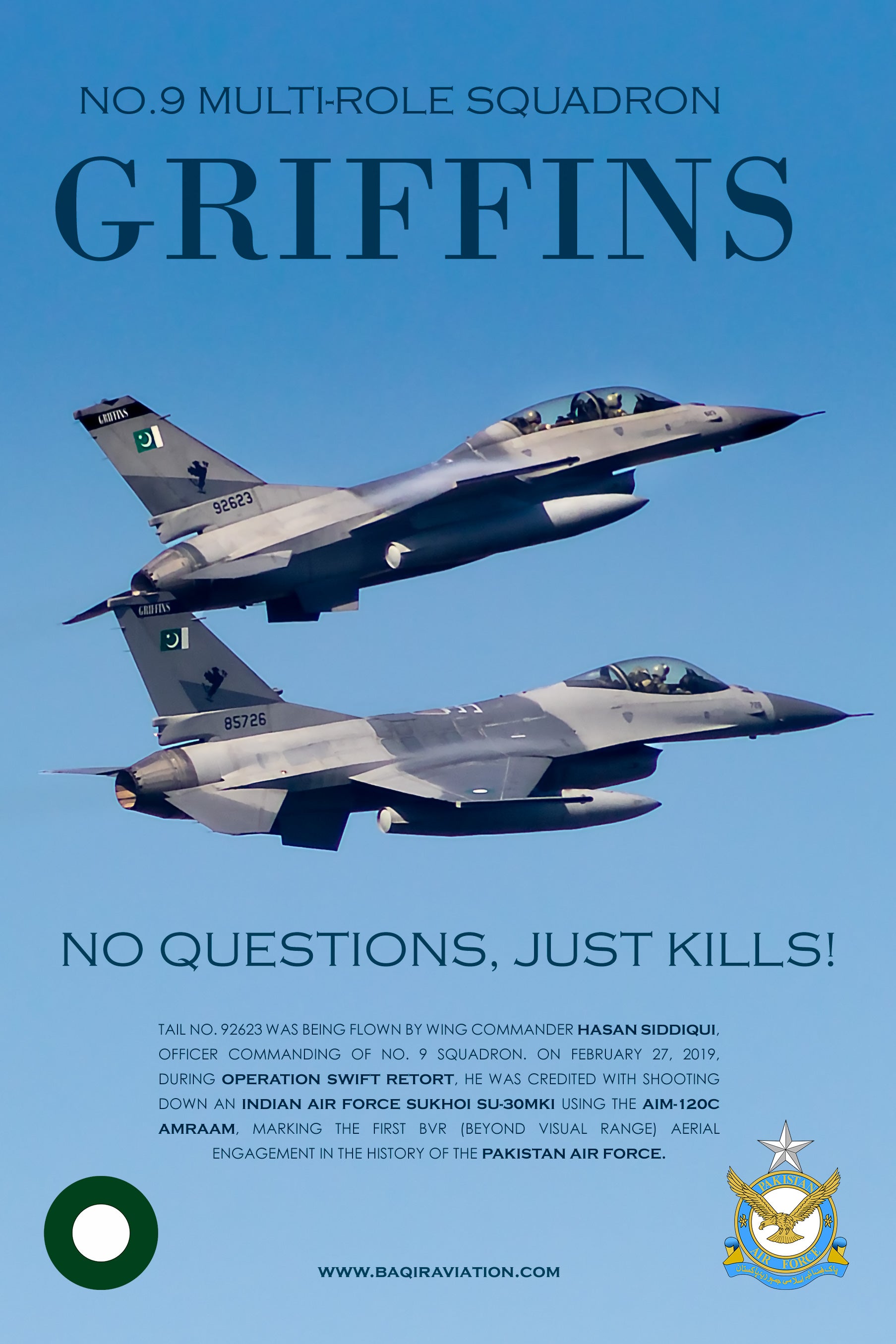 Pakistan Air Force No. 9 Squadron 'Griffins' Legacy - Premium Aviation Wall Art
