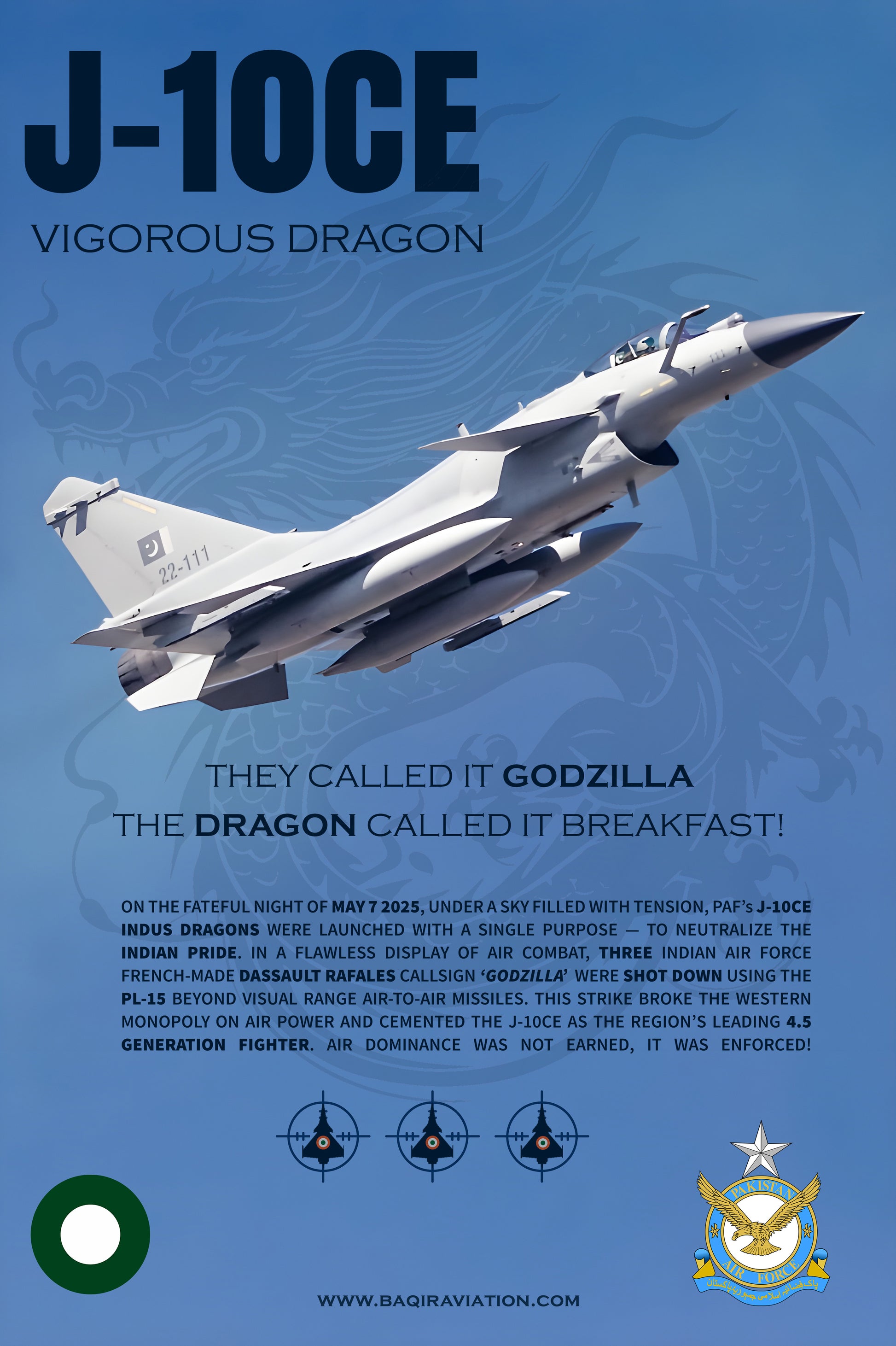 PAF J-10C Vigorous Dragon - Premium Aviation Wall Art